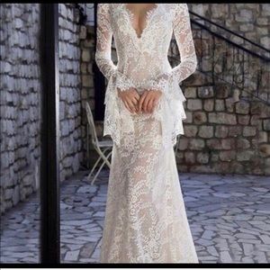 Lace wedding dress with long sleeves lace & train